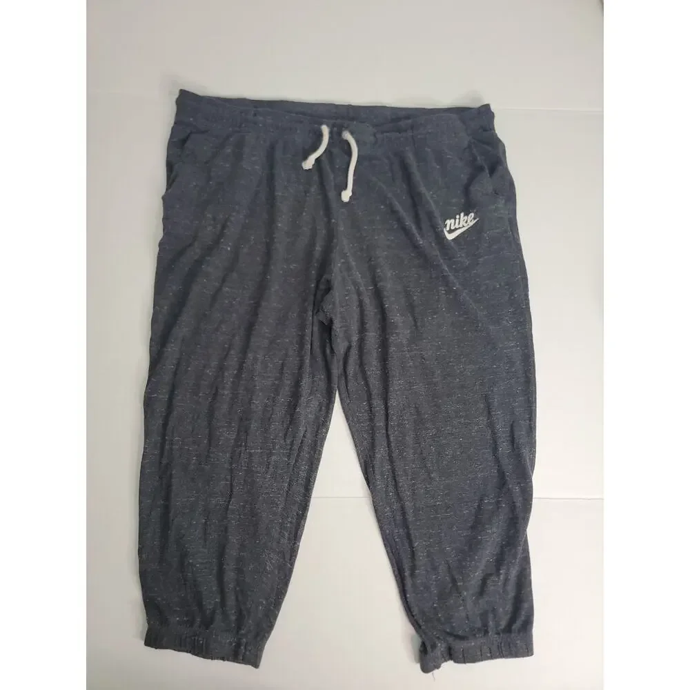Nike Joggers Womens SZ 2XL Sportwear Gym Vintage Capri Sweatpants Gray CJ1824